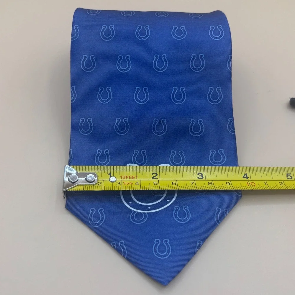 NFL Indianapolis Colts Ralph Marlin Blue Tonal Horseshoe Logo Mens Silk Tie 2005